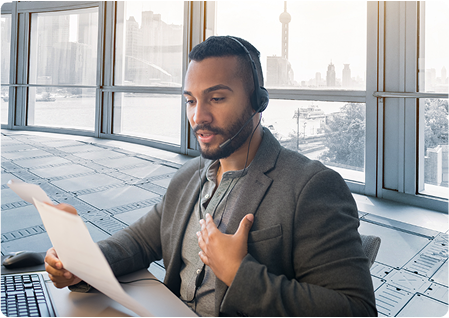 Male Recruiter Desk Website Voice